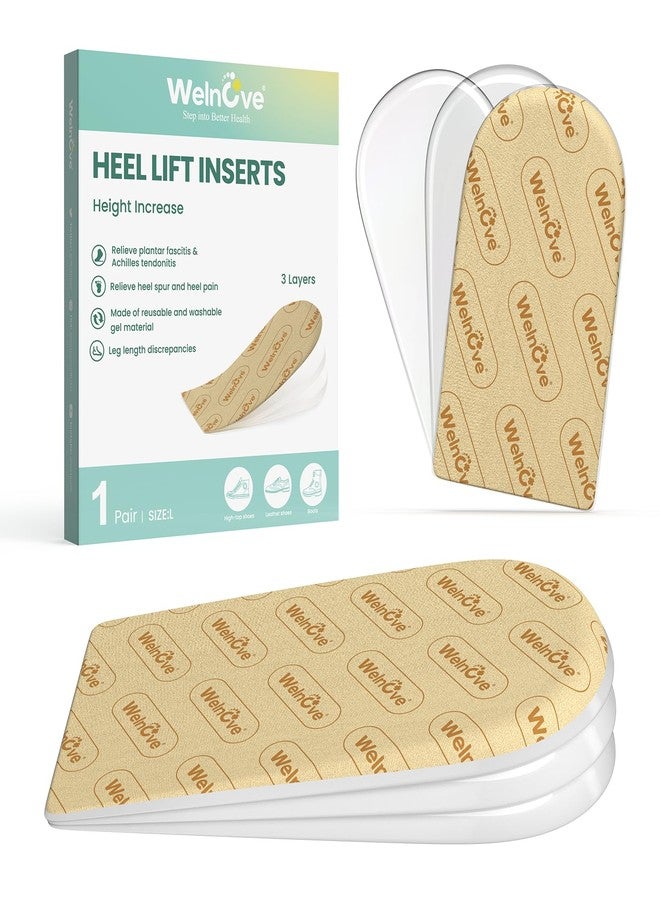 Welnove Heel Lift Inserts for Women Shoes - Welnove Adjustable Orthopedic Shoe Lifts for Uneven Legs - Gel Heel Inserts for Leg Length Discrepancy Heel Pain Heel Spur - Heel Wedge Pads (Size S, 3 Layers) - Image 1
